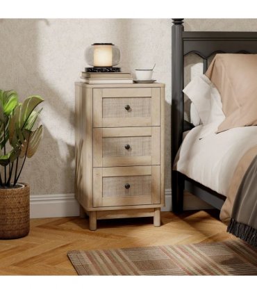 HOMCOM 40 cm Drawer Chest of Drawers with 3 Drawer - Oak