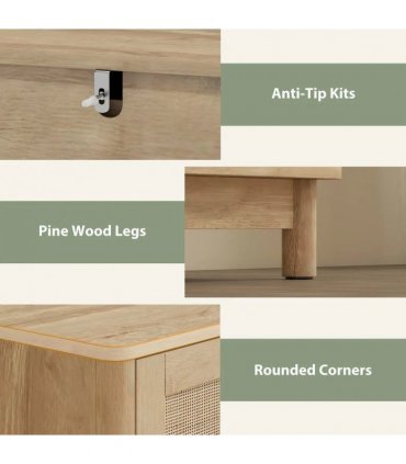 HOMCOM 40 cm Drawer Chest of Drawers with 3 Drawer - Oak