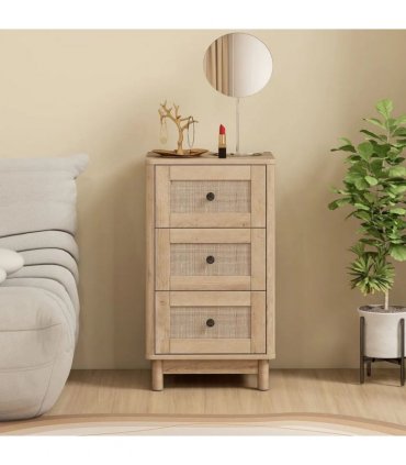 HOMCOM 40 cm Drawer Chest of Drawers with 3 Drawer - Oak