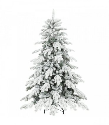 HOMCOM 5ft Super Flocked Christmas Tree - Green/White