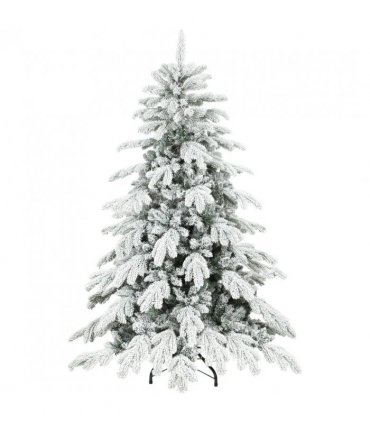 HOMCOM 5ft Super Flocked Christmas Tree - Green/White