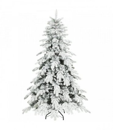HOMCOM 6ft Super Flocked Christmas Tree - Green/White