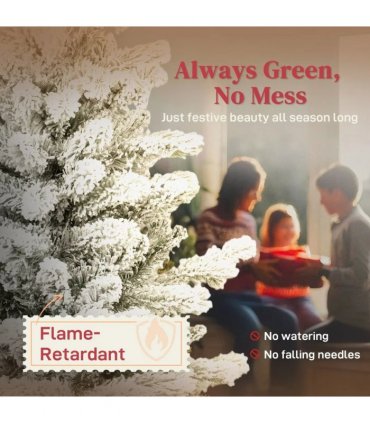 HOMCOM 6ft Flocked Artificial Christmas Tree