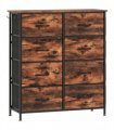 HOMCOM Chest of Eight Fabric Drawers - Rustic Brown