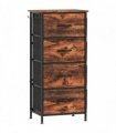 HOMCOM Chest of Four Fabric Drawers - Rustic Brown