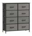 HOMCOM Chest of Eight Fabric Drawers - Charcoal Grey