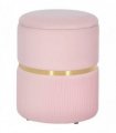 HOMCOM Velvet-Feel Storage Ottoman - Pink