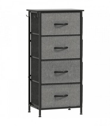 HOMCOM Chest of Four Fabric Drawers - Charcoal Grey