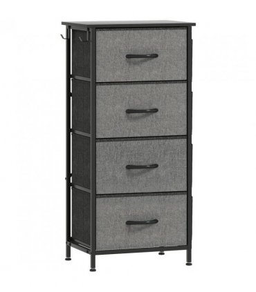 HOMCOM Chest of Four Fabric Drawers - Charcoal Grey
