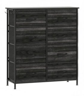 HOMCOM Chest of Eight Fabric Drawers - Black