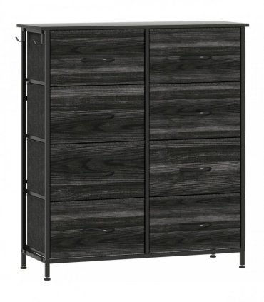 HOMCOM Chest of Eight Fabric Drawers - Black