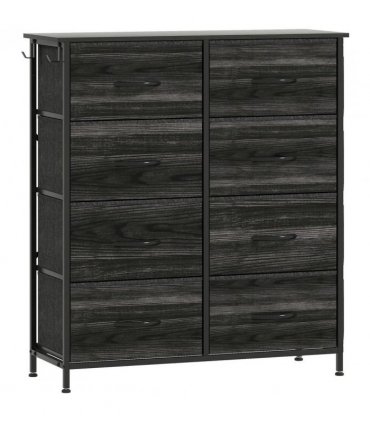 HOMCOM Chest of Eight Fabric Drawers - Black