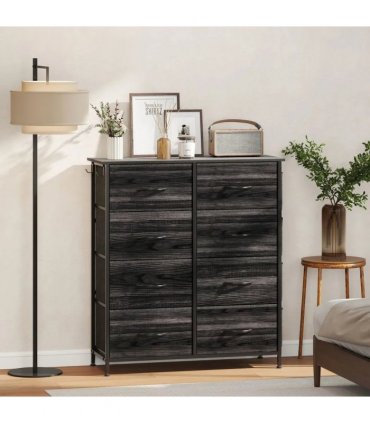 HOMCOM Chest of Eight Fabric Drawers - Black