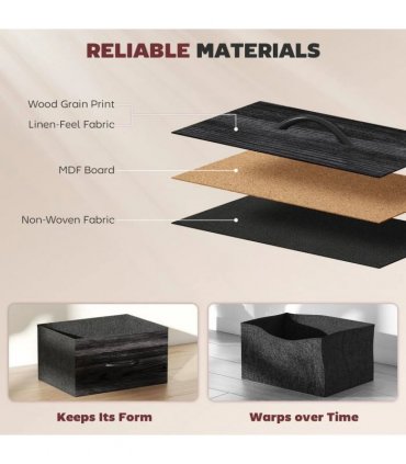 HOMCOM Chest of Eight Fabric Drawers - Black