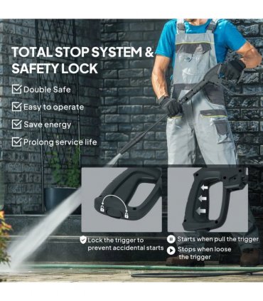 Outsunny 150-Bar Pressure Washer, with Accessories - Red/Black