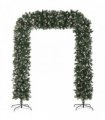HOMCOM 8.2 ft Snow Frosted Christmas Tree Arch, Christmas Arch Doorway Decor with 1800 Tips and 91 Pinecones, Artificial Xmas Tree with Metal Stand for Indoor, Green