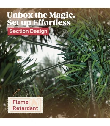 HOMCOM 8.2 ft Snow Frosted Christmas Tree Arch, Christmas Arch Doorway Decor with 1800 Tips and 91 Pinecones, Artificial Xmas Tree with Metal Stand for Indoor, Green