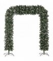 HOMCOM 8.2 ft Snow Frosted Christmas Tree Arch, Christmas Arch Doorway Decor with 2100 Tips and 96 Pinecones, Artificial Xmas Tree with Metal Stand for Indoor, Green