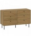 HOMCOM Chest of Drawers, 6 Drawer Dresser - Oak