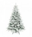 HOMCOM 6 ft Artificial Flocked Christmas Tree with 1182 Branches, Hinged Xmas Tree with Foldable Metal Stand, Easy Assembly for Home Office Decor