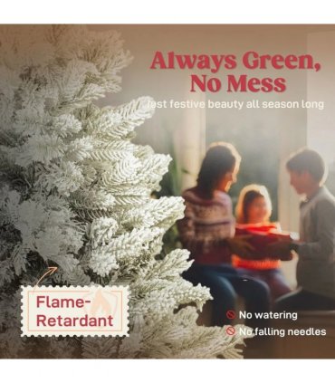 HOMCOM 5ft Snow Flocked Artificial Christmas Tree