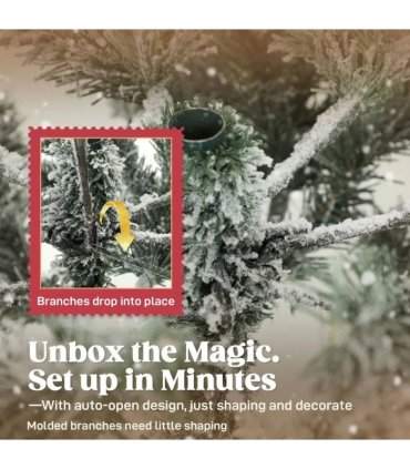 HOMCOM 6ft Snow Flocked Artificial Christmas Tree