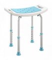 HOMCOM Shower Chair, Adjustable Height Shower Stool with Aluminium Frame and Non-Slip Feet, Bathtub Stool Seat with Padded Seat for Elderly Disabled Handicap, Turquoise