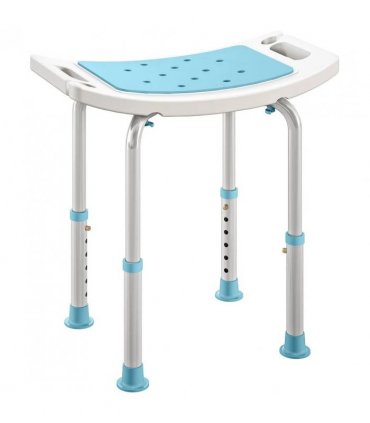 HOMCOM Shower Chair, Adjustable Height Shower Stool with Aluminium Frame and Non-Slip Feet, Bathtub Stool Seat with Padded Seat for Elderly Disabled Handicap, Turquoise