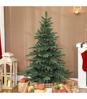 HOMCOM 5ft Artificial Christmas Tree with Realistic Branches, Easy Assembly - Green