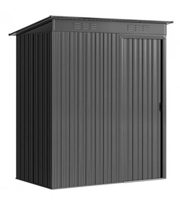 Outsunny 5 x 3.5ft Metal Garden Storage Shed with Effortless Assembly and 2 Pairs of Gloves, Waterproof Outdoor Shed, Dark Grey