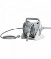 Outsunny Portable Garden Hose Reel, 20 m Wall Mounted Hose Reel with 2 Patterns Spray Nozzle and Crank Handle, Grey