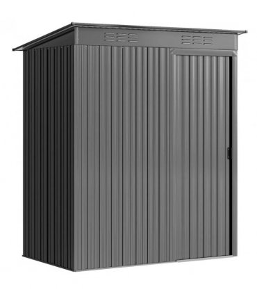 Outsunny 5 x 3.5ft Metal Garden Storage Shed with Effortless Assembly and 2 Pairs of Gloves, Waterproof Outdoor Shed, Light Grey