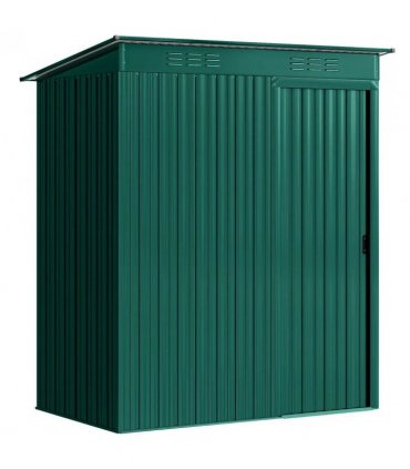 Outsunny 5 x 3.5ft Metal Garden Storage Shed with Effortless Assembly and 2 Pairs of Gloves, Waterproof Outdoor Shed, Green