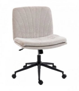 HOMCOM Criss Cross Chair with Wheels, No Arms - Beige