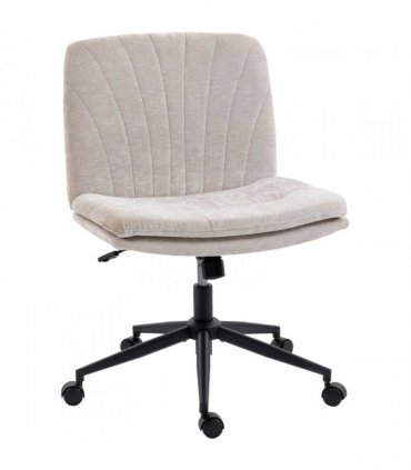 HOMCOM Criss Cross Chair with Wheels, No Arms - Beige