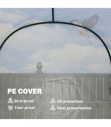 Outsunny Walk-in Greenhouse with Shelves, Small Greenhouse with PE Cover and Roll-up Door, 123 x 187 x 189 cm, White