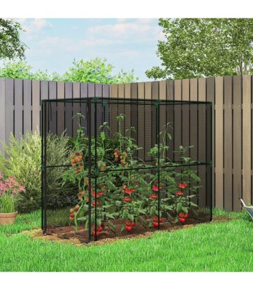 Outsunny Fruit Cage Bird Netting, Brassica Cage Plant Protection Tent with Zipped Door, Anti Bird, Insects, Small Animals, Black