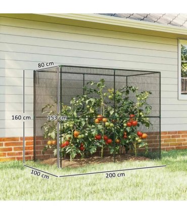 Outsunny Fruit Cage Bird Netting, Brassica Cage Plant Protection Tent with Zipped Door, Anti Bird, Insects, Small Animals, Black