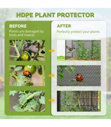 Outsunny Fruit Cage Bird Netting, Brassica Cage Plant Protection Tent with Zipped Door, Anti Bird, Insects, Small Animals, Black