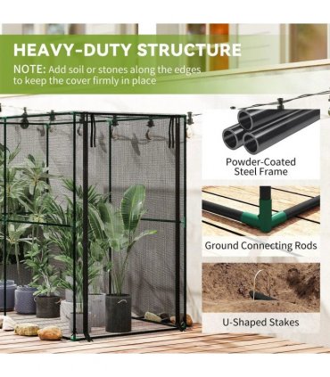 Outsunny Fruit Cage Bird Netting, Brassica Cage Plant Protection Tent with Zipped Door, Anti Bird, Insects, Small Animals, Black