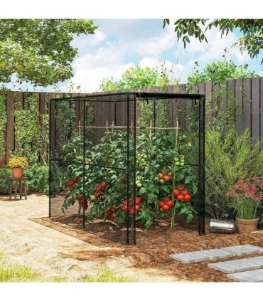 Outsunny Fruit Cage Bird Netting, Brassica Cage Plant Protection Tent with Zipped Door, Anti Bird, Insects, Small Animals, Black