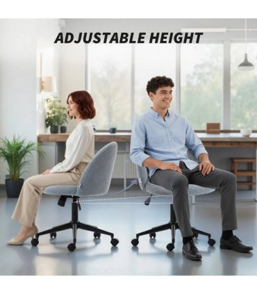 HOMCOM Teddy Fleece Office Chair with Wheels - Grey