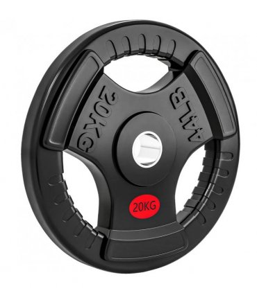 SPORTNOW Olympic Weight Plate, 2"/5cm Weight Disc with Tri-Grips, 20kg Dumbbell Plate for Weightlifting and Strength Training Home Gym Fitness Workout, Black