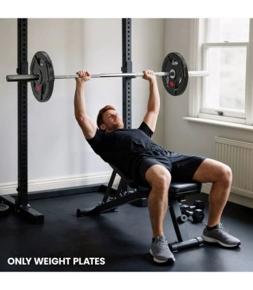 SPORTNOW Olympic Weight Plate, 2"/5cm Weight Disc with Tri-Grips, 20kg Dumbbell Plate for Weightlifting and Strength Training Home Gym Fitness Workout, Black