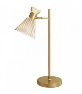 HOMCOM Modern Table Lamp, Bedside Lamp with Adjustable Flower-Shaped Head and E27 Socket for Living Room Bedroom Study, Bulb Not Included, Gold Tone