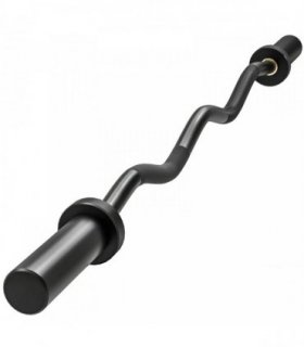 SPORTNOW 4ft Olympic EZ Curl Bar, Barbell Bar for 2" Weight Plates with Non-Slip Hand Grip 120cm