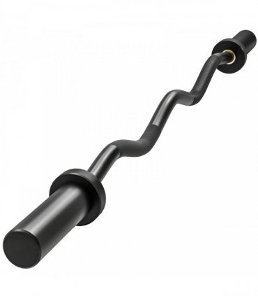 SPORTNOW 4ft Olympic EZ Curl Bar, Barbell Bar for 2" Weight Plates with Non-Slip Hand Grip 120cm
