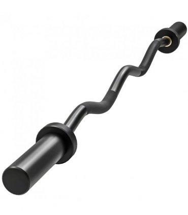 SPORTNOW 4ft Olympic EZ Curl Bar, Barbell Bar for 2" Weight Plates with Non-Slip Hand Grip 120cm