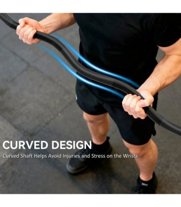 SPORTNOW 4ft Olympic EZ Curl Bar, Barbell Bar for 2" Weight Plates with Non-Slip Hand Grip 120cm