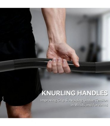 SPORTNOW 4ft Olympic EZ Curl Bar, Barbell Bar for 2" Weight Plates with Non-Slip Hand Grip 120cm